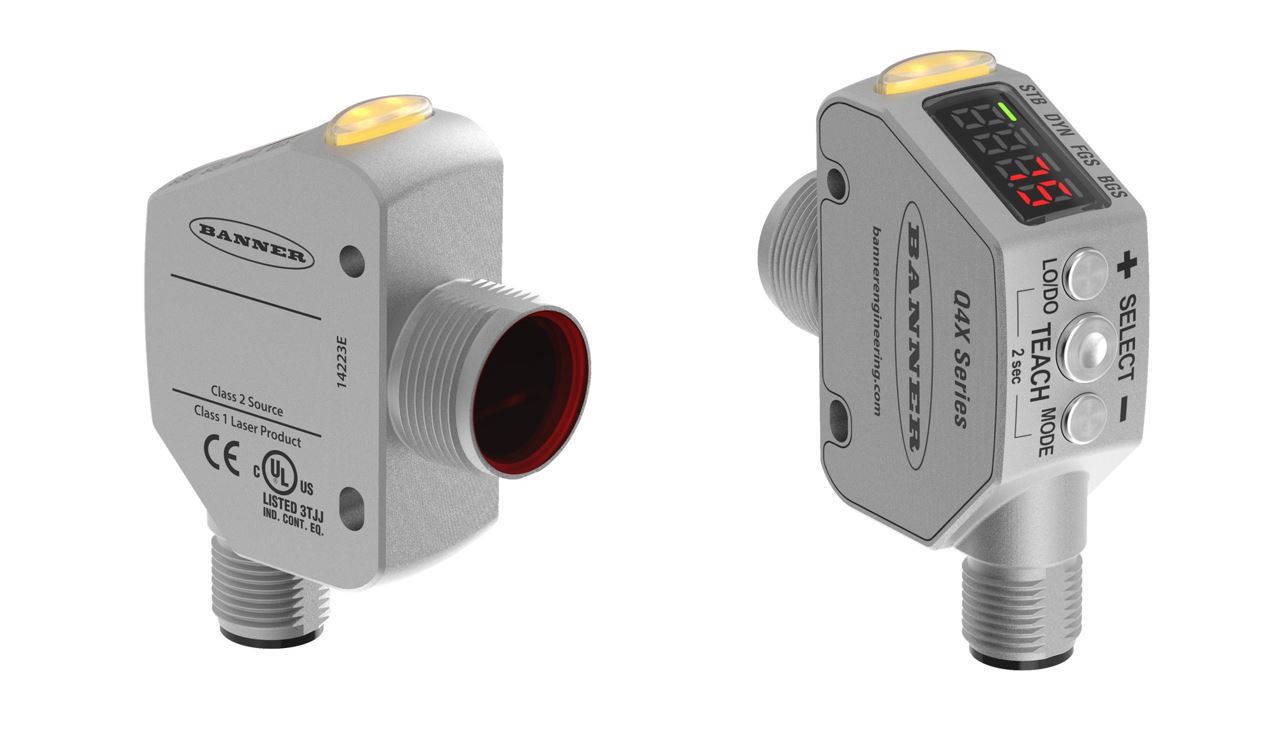 Q4XTBLAF300-Q8 - Q4X Series: Laser Adjustable Field; Range: 300 mm; Input: 10-30 V dc; Outputs: Bipo