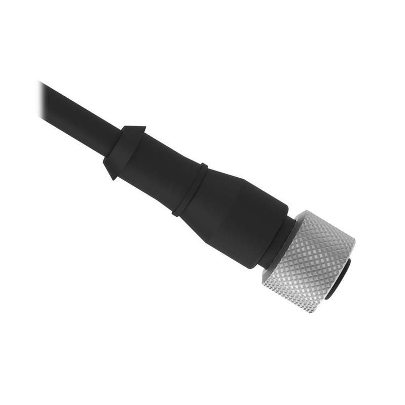 Image MQDC-406 - Cordset A-Code M12 Single Ended; 4-pin Straight Female Connector; 2 m (6.56 ft) in Length; Black PVC Jacket, Nickel-Plated Brass Nut