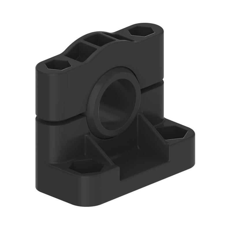 Image SMB18SF - Bracket: 18 mm Swivel; Material: Black VALOX; Mounting Flange; Swivel Locking Hardware Included