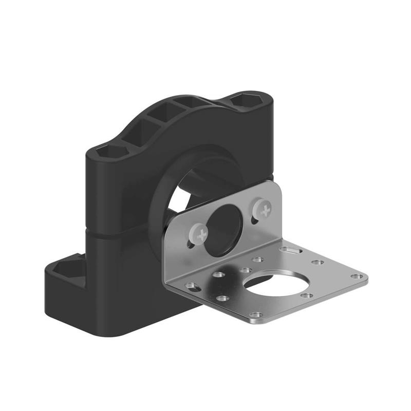 Image SMB30SK - Bracket: Flat mount swivel with extended range; Allows full articulation; Black thermoplas