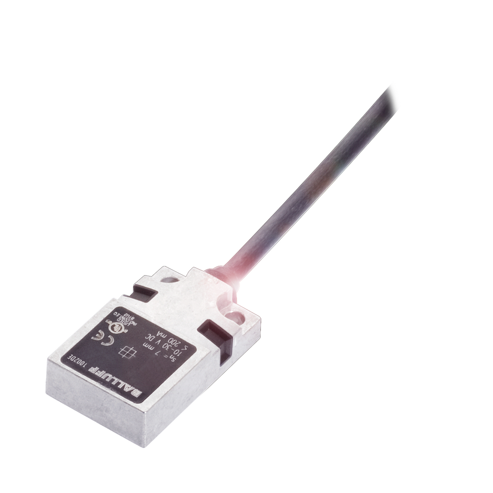 BES R01ZC-PAC70B-BP03 Inductive sensor, 32 x 20 x 8 mm, Cable, NO/NC, Rated operating distance Sn=7 mm, for flush mounting, Housing material=Zinc, Die