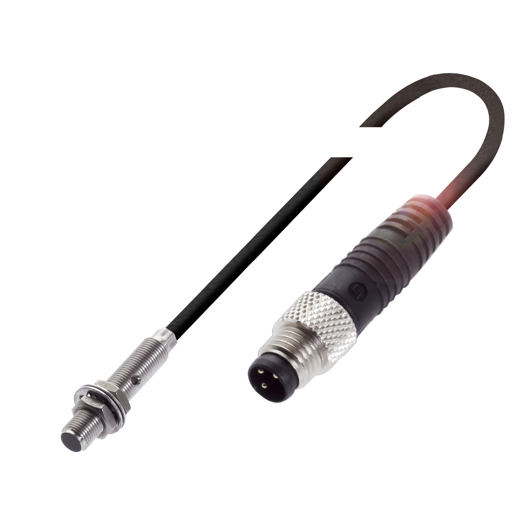 BES 516-3005-G-E4-C-S49-00,1 Inductive sensor, Ø 5 x 27 mm, Cable with connector, Normally open (NO), Rated operating distance Sn=1.5 mm, for flush mo