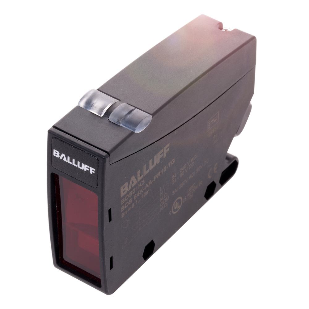 BOS 64K-AA-PR10-TG Photoelectric sensor, Light emitter=LED, Connection type=Screw terminal, Switching output=Relay NO/NC Change-over contact, Range ma