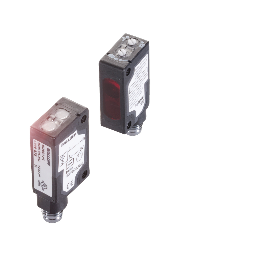 BOS 5K-PS-IX10-S75 Photoelectric sensor, Connection type=Connector, Switching output=PNP Normally open (NO) Pin 4, Range max.=20 m