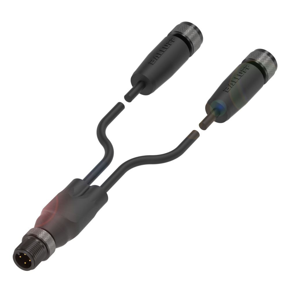 BCC W414-W415-W415-U2046-006 Y-Splitters, Connector 01, style=M12x1, Connector 02, style=M12x1, Connector 03, style=M12x1, Cable jacket, material=Sili