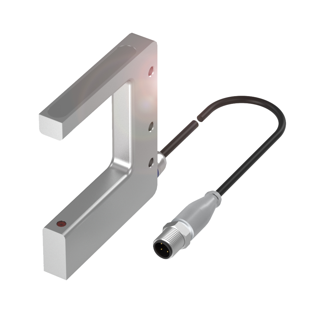 BGL 50F-001-00,2-S4 Fork sensor, Light emitter=LED, Connection type=Cable with connector, Switching output=2x PNP NO/NC, Fork opening=50 mm