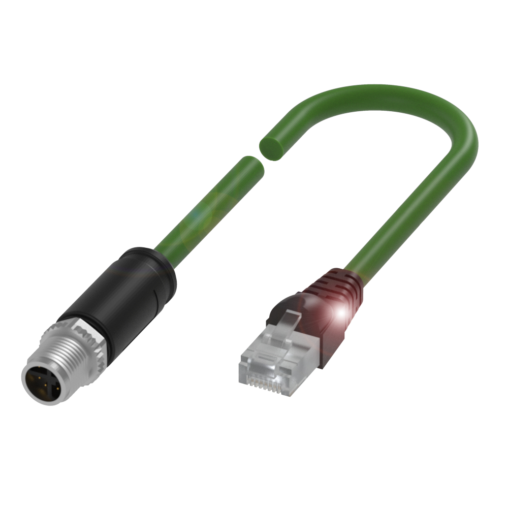 BCC M418-E818-8X0-723-PS58N9-200 Double-Ended Cordsets, Connector 01, style=M12x1, Connector 02, style=RJ45, Cable jacket, material=PUR, Cable length