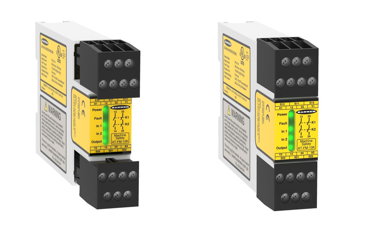 AT-FM-10K - Safety Relay Module for Two-Hand Control Buttons; Supply Voltage: 24 V ac/dc; Safety Inp