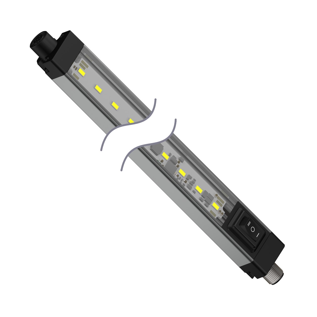 WLS28-2CW1130DXPBQ - WLS28-2 Work Light Strip; Switched; Length: 1130 mm; Voltage: 12-30 V dc; Environmental Rating: IP50; Color: White; Cascadable; 4