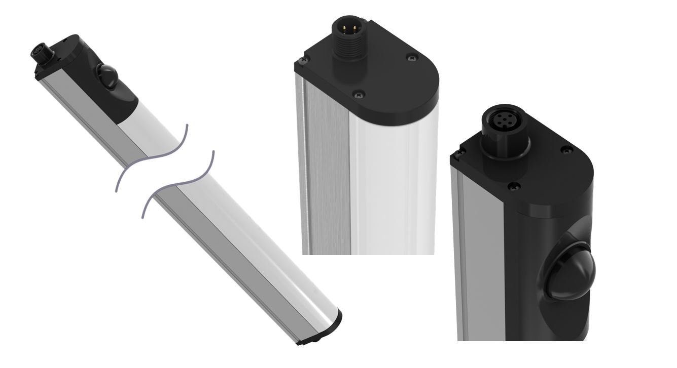 WLB32C285MQ - WLB32 Work Light Bar; Motion Sensor; Length: 285 mm; Voltage: 12-30 V dc; Environmental Rating: IP50; Color: White; Cascadable; 4-pin M1