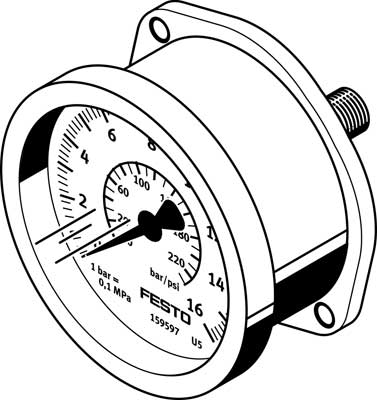 FMA-50-10-1/4-EN / Flanged gauge   FMA-50-10-1/4-EN
