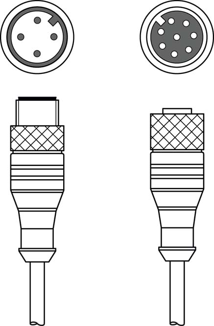 K-DS M12A-8P-4P-5m-L-PUR Interconnection cable