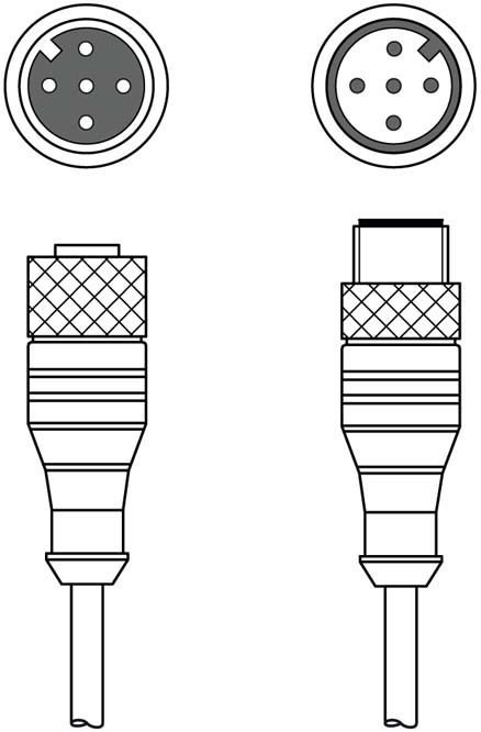 KDS S-M12-5A-M12-5A-P1-006 / Interconnection cable Connection 1: Connector, M12, Axial, Female, A-coded, 5 -pin; Connection 2: Connector, M12, Axial,