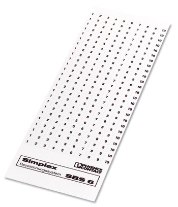 SBS 6:UNBEDRUCKT    Marker cards for modular terminal blocks, color: white