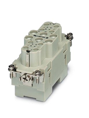 HC-K 6/12-EBUS    HEAVYCON female insert, K6/12 series, with 6 power (axial screw connection) and 12