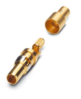 VS-ST-KX-75-RG179/187    Coaxial contact, for D-SUB combination inserts, solder cup, pin, straight,