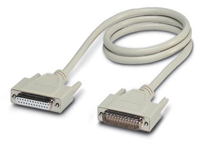 VS-25-DSUB-20-LI-1,0 Assembled D-SUB cable shielded, 25-pos., stranded (7-wire), cable color RAL 7000 (gray), IP20 degree of protection, head 1 with s