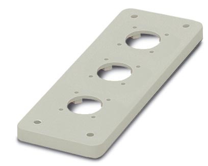 HC-B 24-ADP-3RST-GY    Adapter plates with a reinforced wall, three openings for an M23 circular con