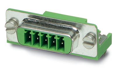 VS-PSC 1,5/5-M    POWER-SUBCON header, for mounting side, 5-pos., shielded, green, for wall thicknes