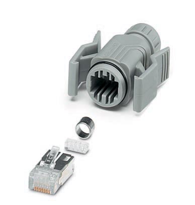 VS-08-T-RJ45/IP67-SET    RJ45 sleeve housing, IP67, with push-pull interlocking for panel mounting f