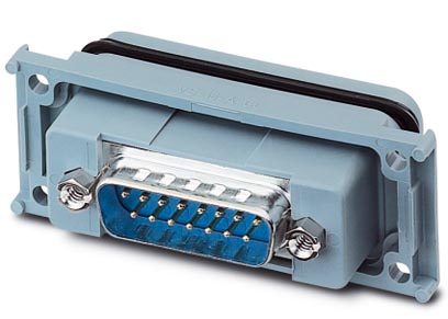 VS-15-A-GC-ST/ST    D-SUB panel mounting frame, shell size 2, with 15 signal contacts, pin, gender c