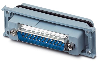 VS-25-A-GC-ST/ST    D-SUB panel mounting frame, shell size 3, with 25 signal contacts, pin, gender c