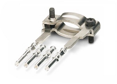 HC-D 4-BU-2BUS    Schirmanschluss fur zwei geschirmte Leitungen, inkl. zwei lose Buchsen-Crimpkontak