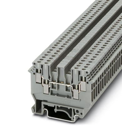 UDK 3    1-level terminal block with double connection on both sides, cross section: 0.2 - 2.5 mm?, AWG: 30 - 12, width: 5.2 mm, color: gray