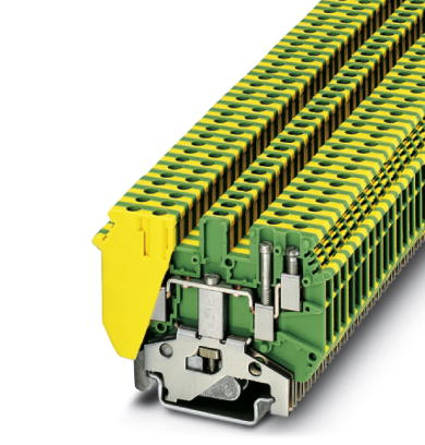 UDK 3-PE    1-level terminal block with double connection on both sides, cross section: 0.2 - 2.5 mm?, width: 5.2 mm, color: green-yellow