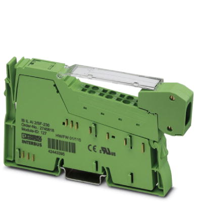 IB IL AI 2/SF-230-PAC    Inline analog input terminal block, complete with accessories (connector and labeling field), 2 inputs, 0-20 mA, 4-20 mA, 20