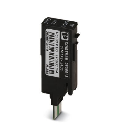 CTM 1X2- 24DC    LSA-PLUS plug (COMTRAB CTM) with protection for conductor pairs in floating signal circuits. Nominal voltage: 24 V DC