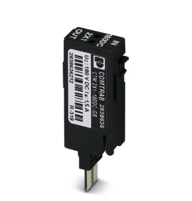CTM 2X1-180DC-GS    LSA-PLUS protective plug (COMTRAB CTM) with coarse surge protection for 2 signal lines. Nominal voltage: 180 V DC