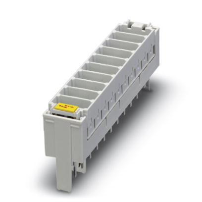 CT 10-2/2-GS/3E    Coarse protection card cage CT, for holding 10 three-electrode gas-filled surge arresters, empty. Version: 10 double conductors