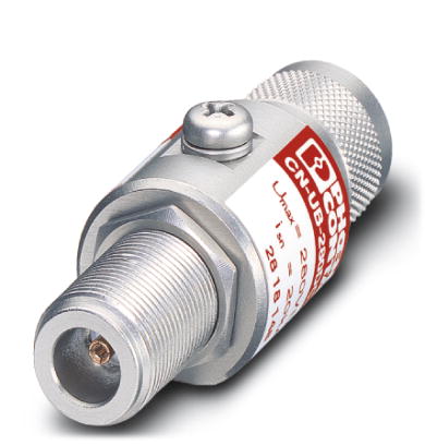 CN-UB-280DC-SB    Attachment plug with replaceable surge protection for coaxial signal interfaces. Connection: N connector male/female connector