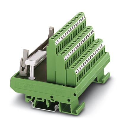 FLKMS 34    VARIOFACE module, with screw connection and flat-ribbon cable plug connector, for mounting on NS 32 or NS 35/7.5, with pin strip and short