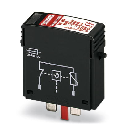 VAL-MS 60 ST    Surge protection plug type 2 with high-capacity varistor for VAL-MS base element, thermal monitoring, visual fault warning. Design: 60