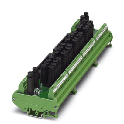 FLKM-KS50/SI/YCS    32-channel module with 1-conductor screw connection and a fuse in every signal path (5x20 mm). The power supply unit and the 50-po