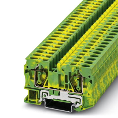 ST 6-PE    Ground modular terminal block, Type of connection: Spring-cage connection, Cross section: 0.2 mm? - 10 mm?, AWG 24 - 8, Width: 8.2 mm, Colo