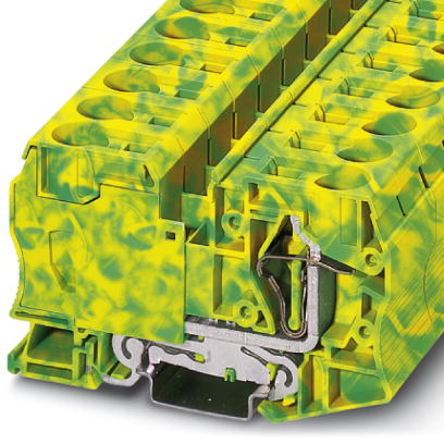 ST 35-PE    Spring cage ground terminal block, Type of connection: Spring-cage connection, Cross section: 2.5 mm? - 35 mm?, AWG 14 - 2, Width: 16 mm,