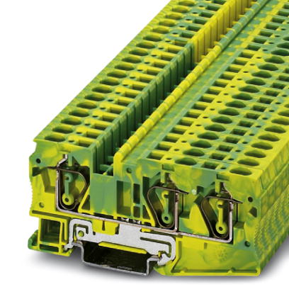 ST 6-TWIN-PE    Feed-through modular terminal block, Type of connection: Spring-cage connection, Cross section: 0.2 mm? - 10 mm?, AWG 24 - 8, Width: 8