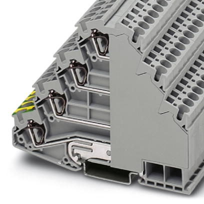 ST 4-PE/3L    Installation level terminal block, Type of connection: Spring-cage connection, Cross section: 0.08 mm? - 6 mm?, AWG 28 - 10, Width: 6.2