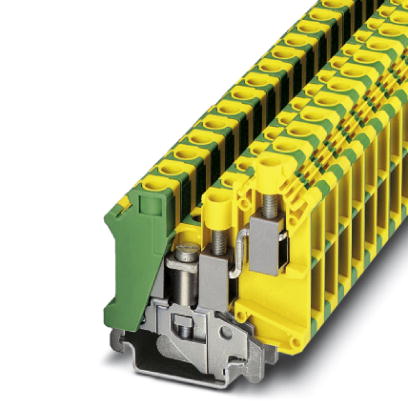 UK 10-TWIN-PE    1-level terminal block with double connection on one side, cross section: 0.5 - 10 mm?, AWG: 24 - 6, width: 10.2 mm, color: green-yel