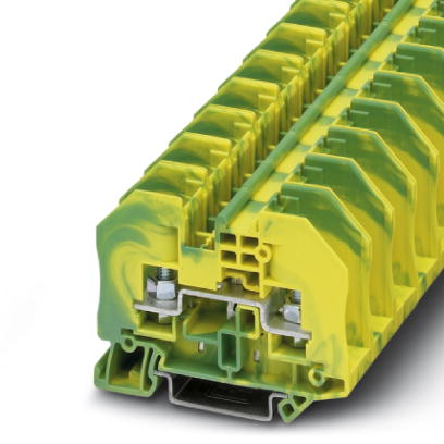 RTO 3-PE    Ground terminal block with bolt connection, cross section 0.1 - 2.5 mm^2, AWG: 26 - 14, width 12.3 mm, color: Green-yellow