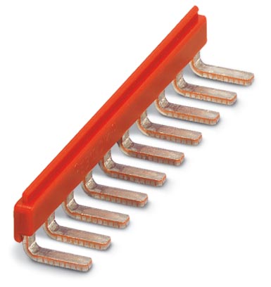 EB 10- DIK RD    Cross connector/jumper for modular terminal block, Number of positions: 10, Color: red