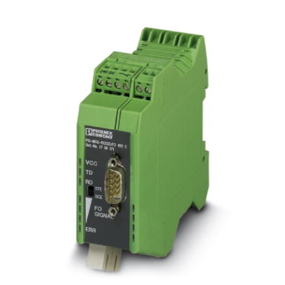 PSI-MOS-RS232/FO1300 E    Fiber optic converter with integrated optical diagnostics, alarm contact, for RS-232 interfaces up to 115.2 kbps, terminatio