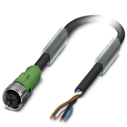 SAC-4P- 5,0-186/FS SCO    Power cable, 4-pos., PUR/PVC black, free conductor end on straight socket
