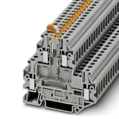 UTTB 4-MT P/P LA 24 RD/O-U    Double-level terminal block, Type of connection: Screw connection, Screw connection, Cross section: 0.14 mm? - 6 mm?, AW