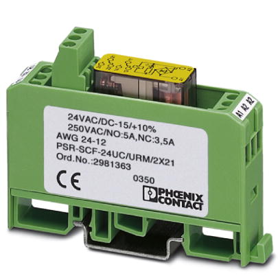 PSR-SCF- 24UC/URM/2X21    Universal safety relay with positive action contacts, two PDT contacts, for Un 24 V AC/DC