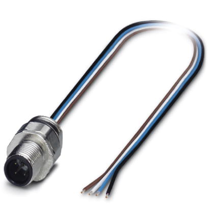 SACC-EC-M12MS-4CON-PG9/0,5    Sensor/Actuator flush-type plug, 4-pos., M12, A-coded, front/screw mou