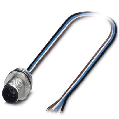 SACC-E-M12MS-4CON-PG9/0,5    Sensor/Actuator flush-type plug, 4-pos., M12, A-coded, front/screw moun